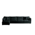 Modular Sectional Sofa For Living Room,U Shaped Couch 5 Seater Convertible Sectional Couch With 1 Ottoman ,Black Chenille Black Chenille 4 Seat