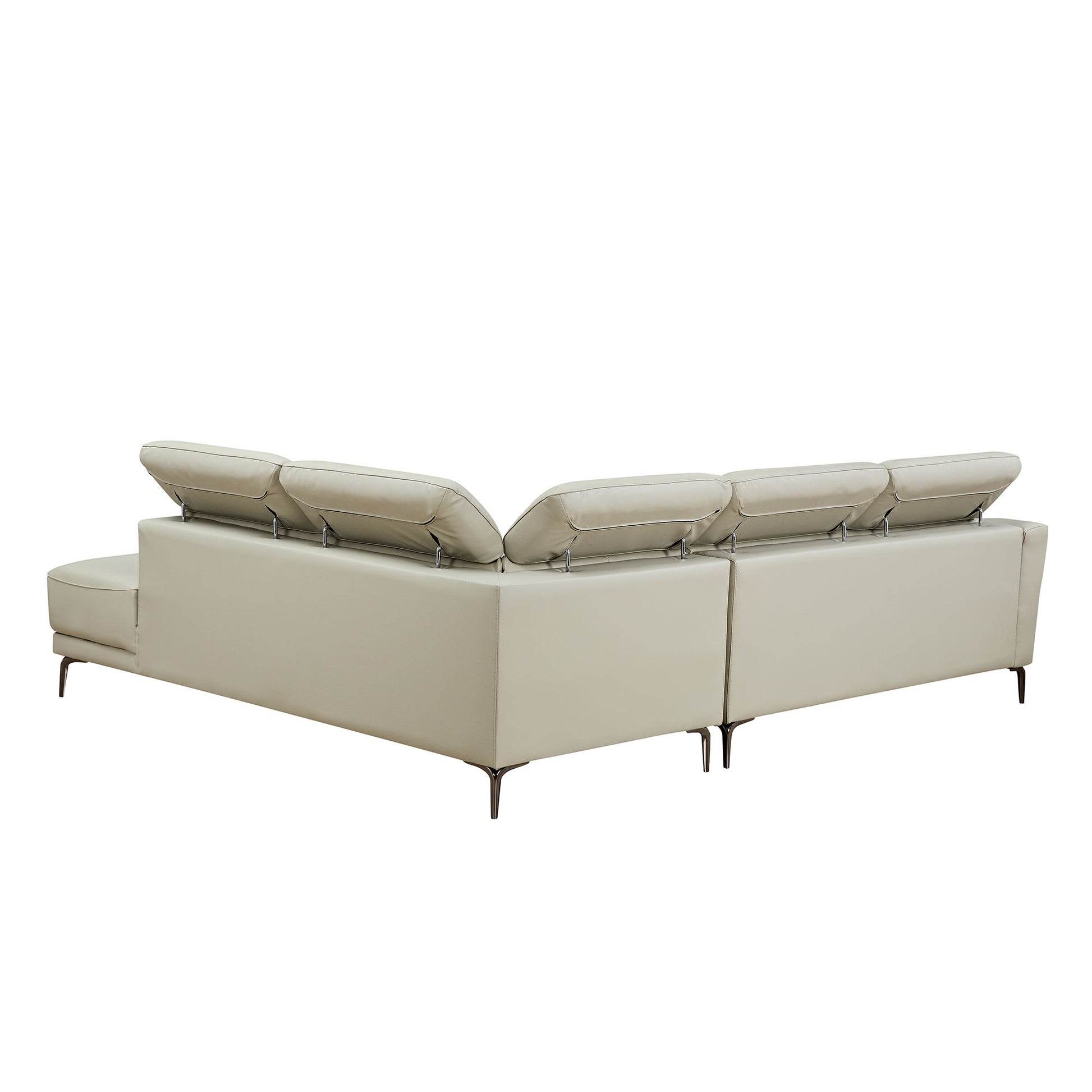 111.42Inch Modern Design L Shaped Deep Sectional Couch,Genuine Leather Sofa With Adjustable Headrests Couch,Minimalist Style Comfy Upholstery Corner Couch With Chaise For Living Room,Apartment,Office Grey Genuine Leather 5 Seat