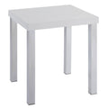 White High Gloss And Chrome End Table White Silver Primary Living Space Rectangular Wood Metal