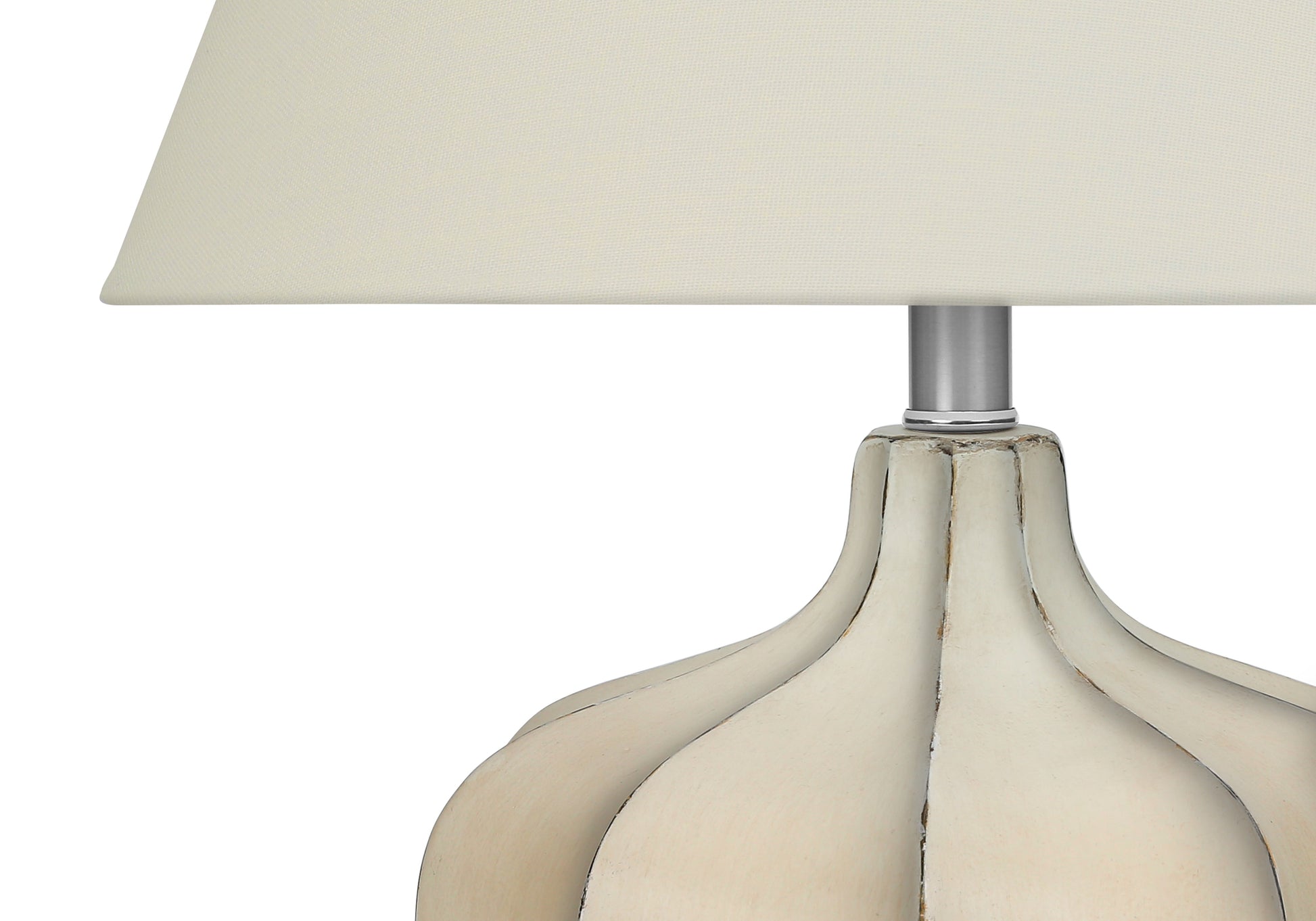 Lighting, 21"H, Table Lamp, Cream Resin, Ivory Cream Shade, Transitional Cream Polyresin