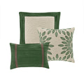 7 Pc Pieced Faux Suede Comforter Set Green Queen Queen Green Polyester