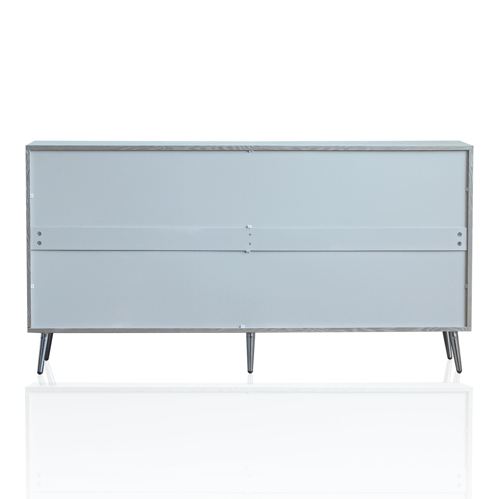 Modern Lacquered 4 Door Wooden Cabinet Sideboard Buffet Server Cabinet Storage Cabinet, For Living Room, Entryway, Hallway, Office, Kitchen And Dining Room, Champagne Silver Lacquered Champagne Adjustable Shelves Engineered Wood