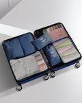 3 Piece Luggage Sets With 7 Pcs Organizer Bags For Kinds Of Travel Blue Abs