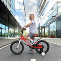 A14114 Kids Bike 14 Inch For Boys & Girls With Training Wheels, Freestyle Kids' Bicycle With Fender. Red Steel