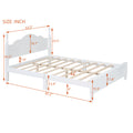 Queen Size Wood Platform Bed Frame,Retro Style Platform Bed With Wooden Slat Support,White White Wood