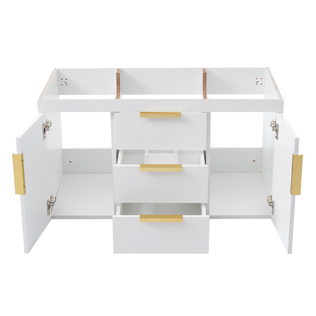 36'' Wall Mounted Bathroom Vanity Without Sink, Floating Bathroom Storage Cabinet With 2 Drawers, Solid Wood Bathroom Cabinet Not Include Basin Sink White Bathroom Modern Mdf