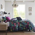 5 Piece Comforter Set Black Full Queen Full Multicolor Polyester