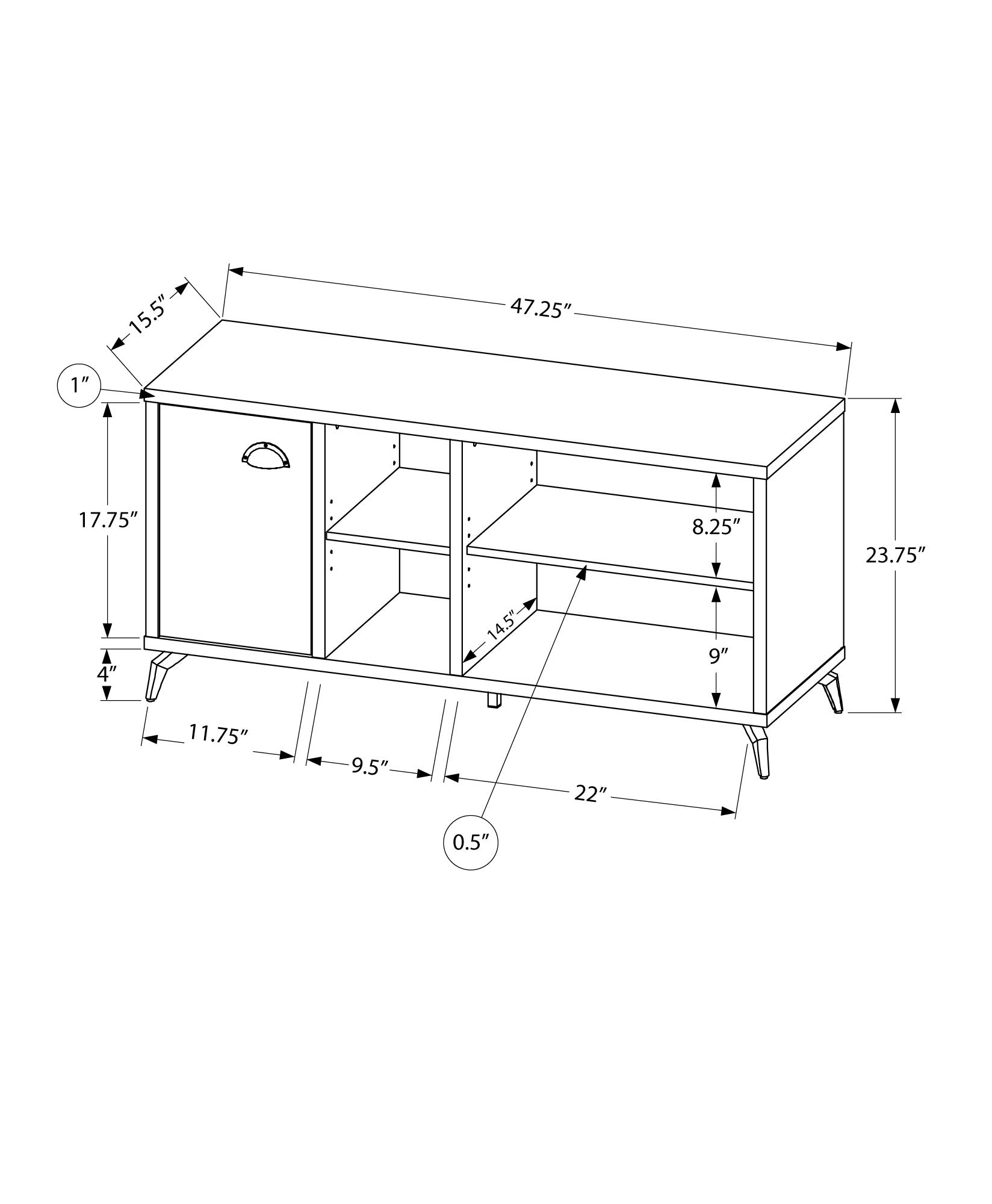 Tv Stand, 48 Inch, Console, Media Entertainment Center, Storage Cabinet, Living Room, Bedroom, Brown And Grey Laminate, Grey Metal, Contemporary, Modern Grey 80 89 Inches Mdf