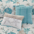 7 Piece Cotton Sateen Comforter Set Aqua Queen Queen Aqua Cotton