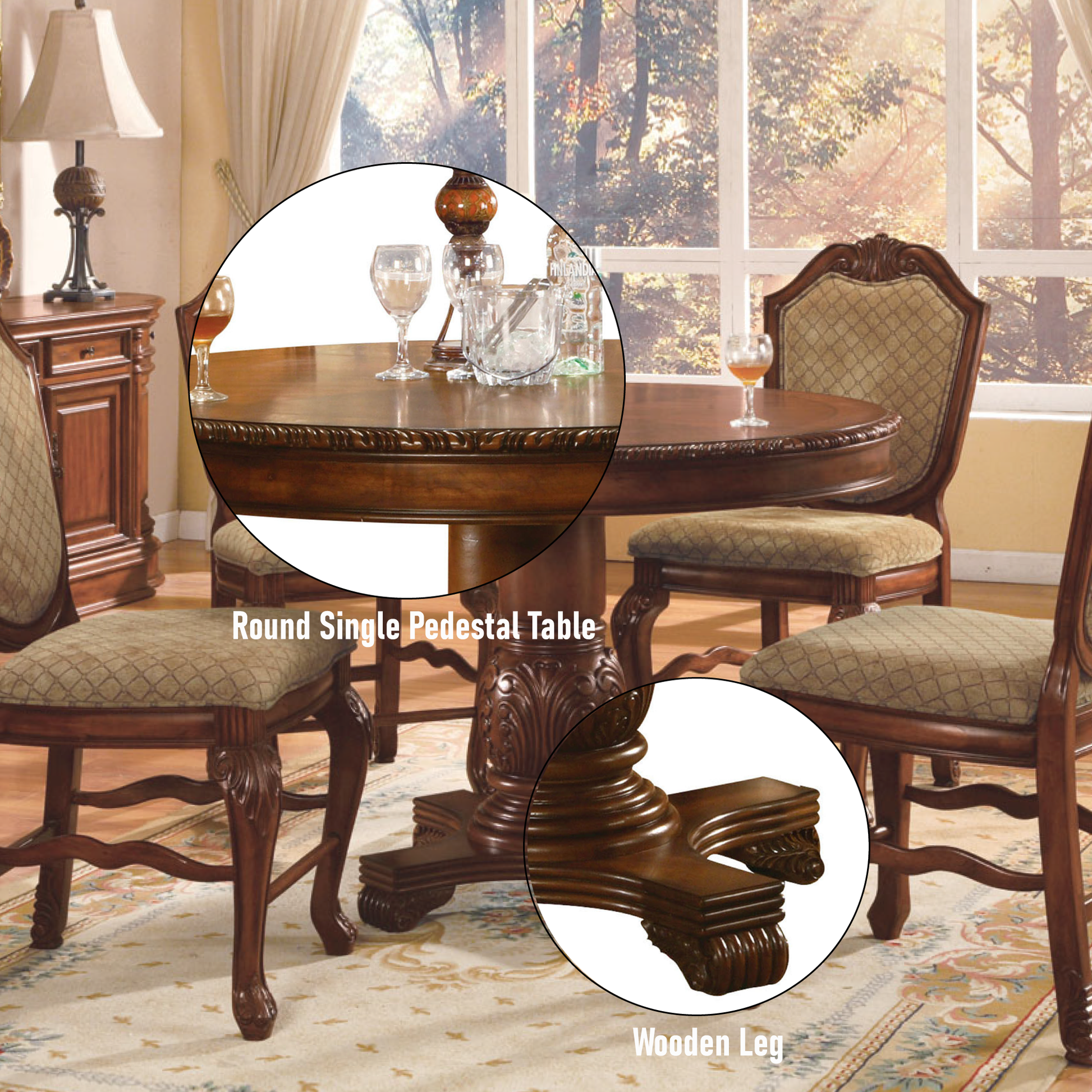 Chateau De Ville Counter Height Table, Cherry 04082A Cherry Wood