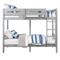 Grey Twin Twin Bunk Bed With Ladder And Hanger Grey Bedroom Wood