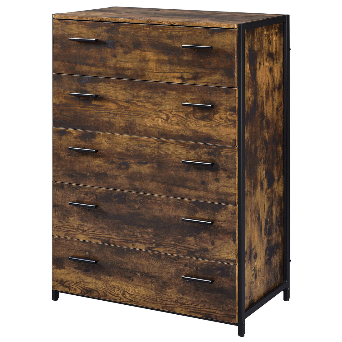 Rustic Oak And Black Chest With 5 Drawer Rustic Bedroom Rustic Wood Paper