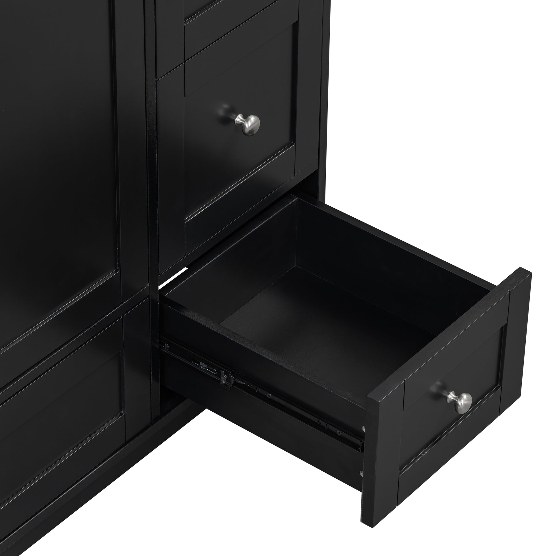 Cabinet Only 36" Bathroom Vanity Black Sink Not Included Black Bathroom Solid Wood Mdf