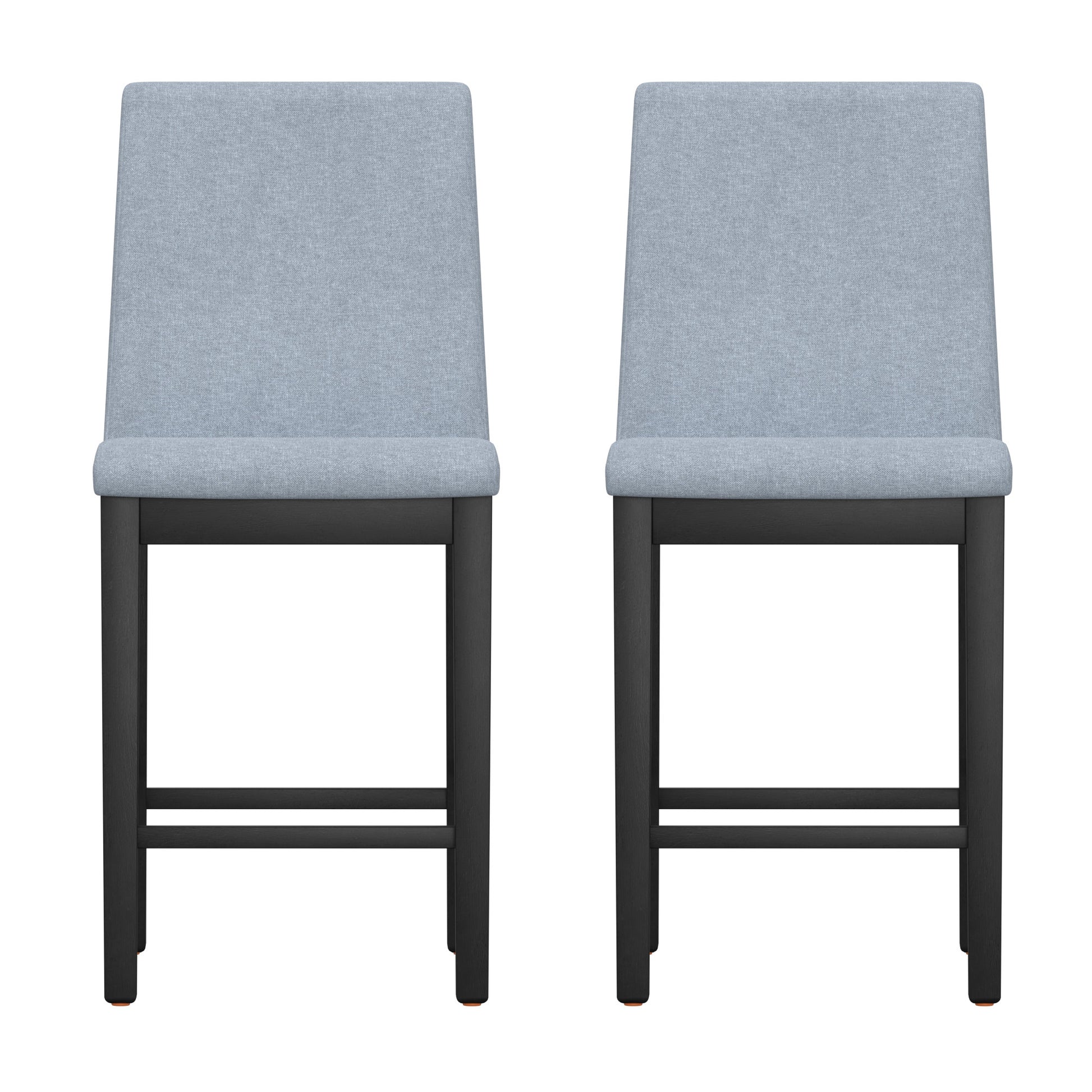 Quaint Gray Gathering Height Stool, Set Of 2 Gray Foam Solid Wood