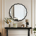 Solid Wood Wavy Mirror Black Mirror Wall Decor 31