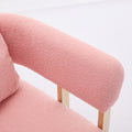 Ts Teddy Velvet Upholstered Metal Foot Sofa Pink Teddy 1 Seat