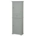 Tall Bathroom Storage Cabinet, Freestanding Storage Cabinet With Drawer And Adjustable Shelf, Mdf Board With Painted Finish, Grey Grey Mdf