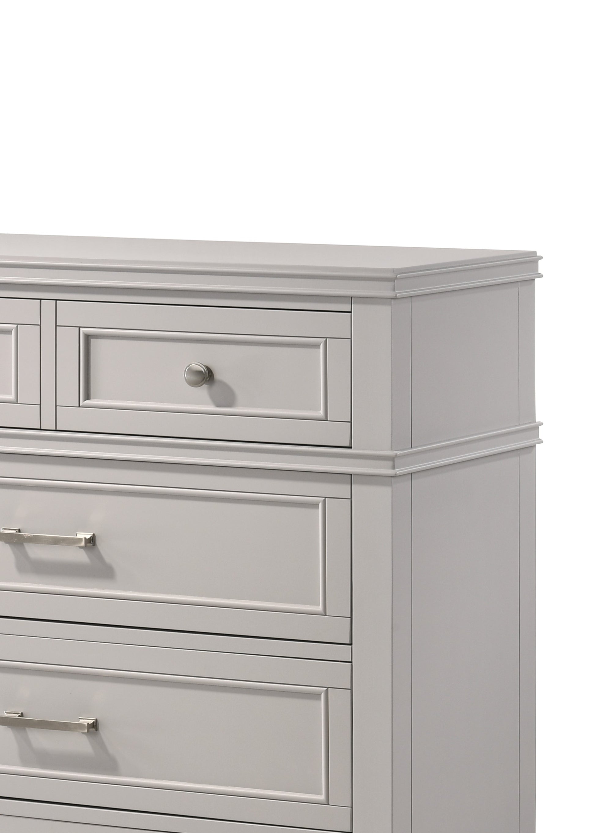 Gray 5 Drawer Chest Gray Solid Wood Mdf