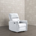 Asheville Grey Suede Recliner Chair Light Gray Suede Cushion Back Push Button Suede