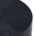 35.43 Inch Modern Round Coffee Table Mdf Coffee Table For Living Room,Drum Center Table For Apartment,No Need Assembly,Black Black Mdf