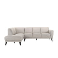 Fin 71 Inch Right Arm Facing Sofa, Mist Gray, Genuine Italian Leather Gray Wood 5 Seat