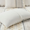 Cotton Printed Comforter Set With Chenille Ivory King Cal King King Ivory Cotton