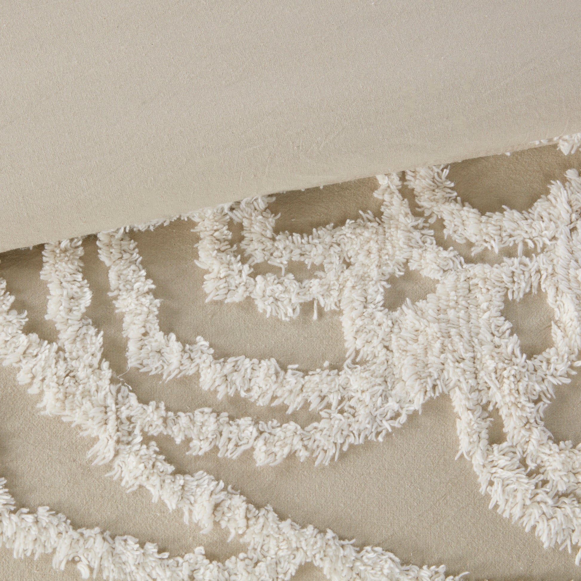 Tufted Cotton Chenille Medallion Comforter Set Taupe King Cal King King Taupe Polyester