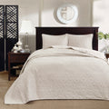 Reversible Bedspread Set Cream Twin Cream Cotton