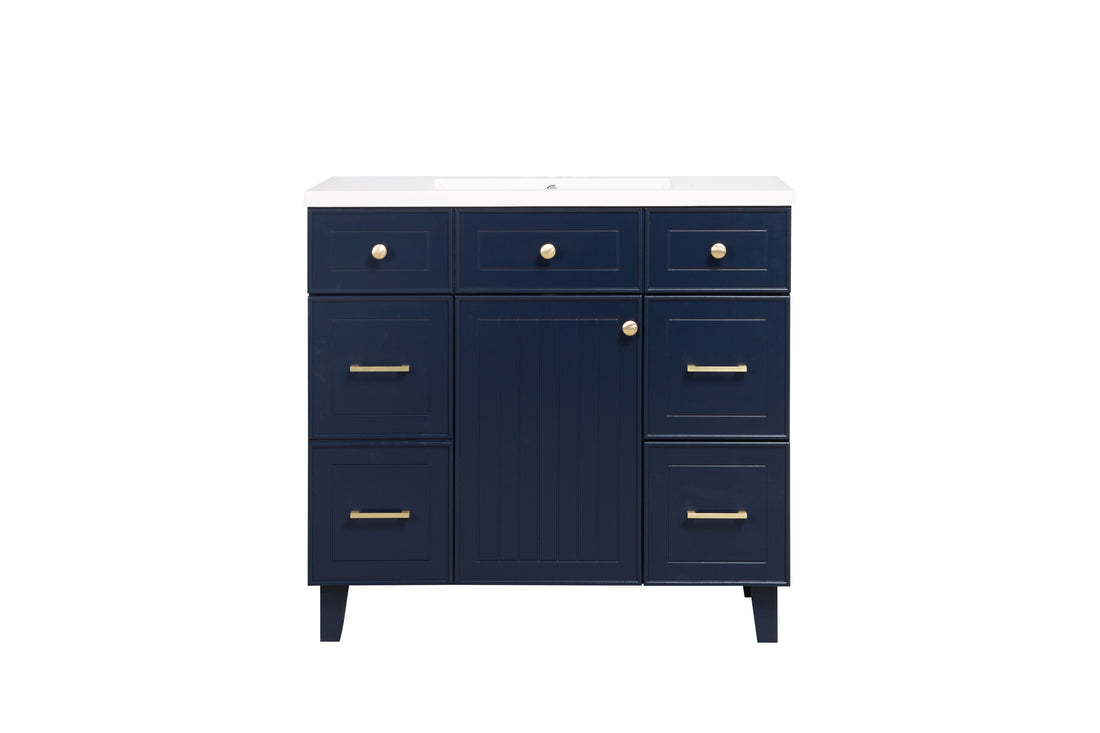 36" Bathroom Cabinet Only, Without Basin, 23V07 36Nb Navy Blue Mdf