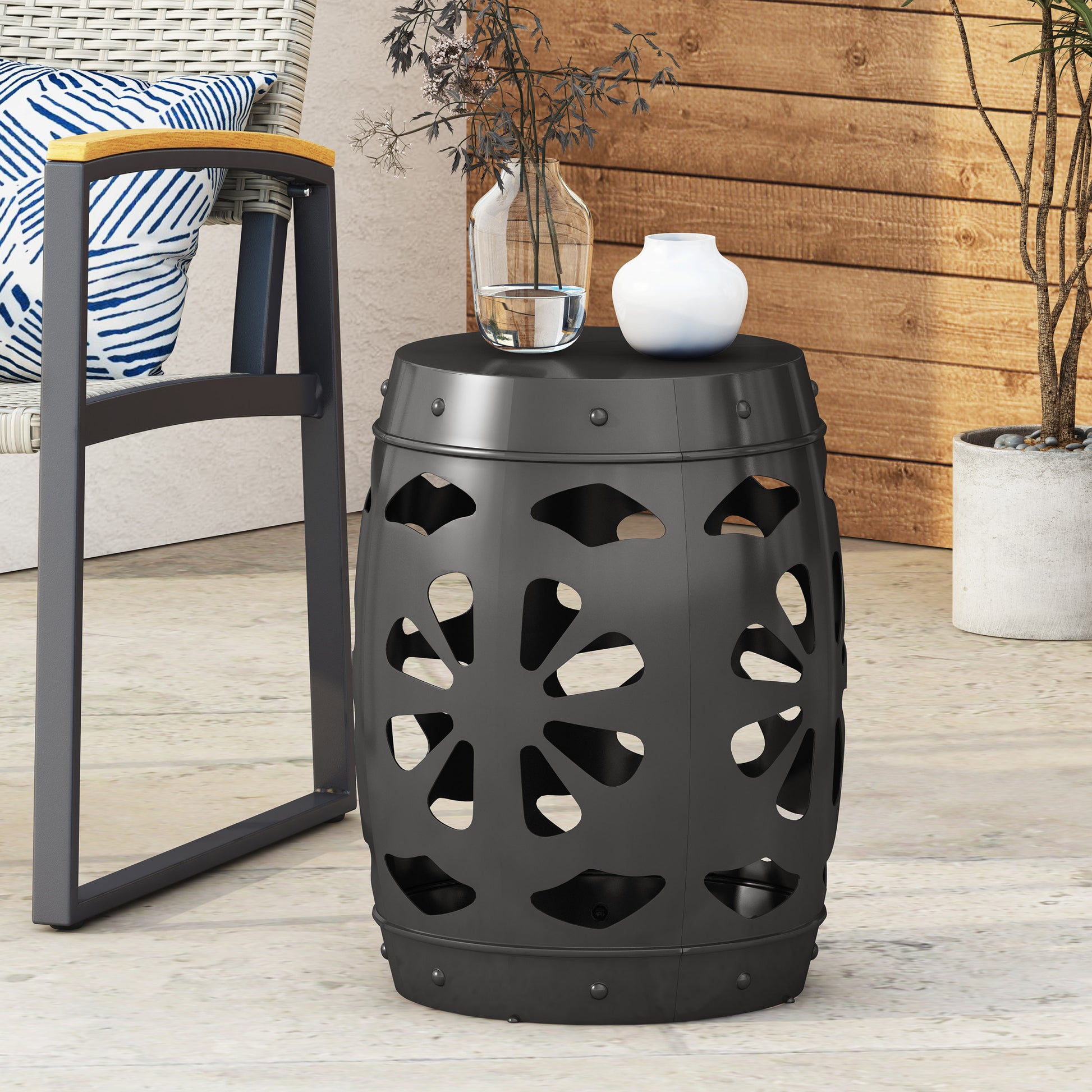 Metal end Table Large black-iron