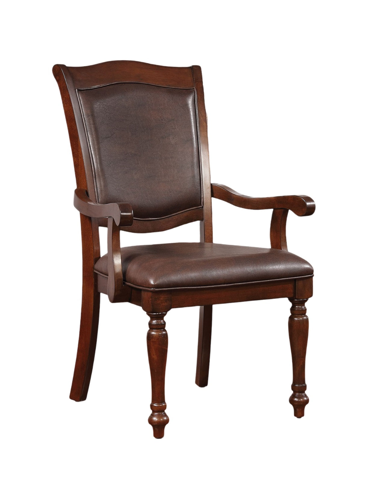 Luxurious Traditional Dining Chairs Brown Cherry Solid Wood Espressoseat Set Of 2Pc Arm Chairs Turned Legs Kitchen Dining Room Cherry,Espresso Brown Dining Room Traditional Dining Chairs Solid Back Solid Wood