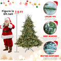 7.5Ft Christmas Tree Simulate Nature Advanced Materials Premium Hinged Spruce Artificial Douglas Firs Tree, Christmas Holiday Party Atmosphere Decoration Year Celebration Pe Pvc Xmas Tree Green