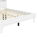 Queen Size Storage Platform Bed Frame With 4 Open Storage Shelves And Usb Charging Design,White Queen White Solid Wood Mdf