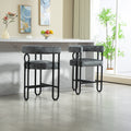 Coolmore Bar Stools Set Of 1, Modern Bar Stool With Back, Black Metal Frames, Upholstered Bar Stools For Kitchen Island, Pub, Club Gray Chenille Gray Primary Living Space Foam Chenille