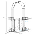 Outsunny 7' Garden Arch Arbor, Metal Arch Trellis With Gate, Garden Archway For Climbing Vines, Wedding Ceremony Decoration, Black Black Metal