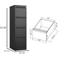 4 Drawer Vertical File Cabinet With Lock,Filing Cabinet, Metal Filing Cabinet For Home Office Organizer Storage Cabinet Letter Size A4 Legal File Filing Cabinets 3 4 Drawers Black Office Drawers