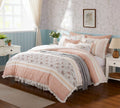 9 Piece Cotton Percale Comforter Set Blush Queen Queen Blush Polyester