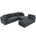 Modern Large Modular Sectional Sofa For Living Room, Bedroom, Salon, 3 Piece Free Combination Gray Polyester 3 Seat