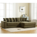 Arrived Oversized Two Piece Couches, L Shaped Sofa, Corduroy, Right Chaise Daybed,With Armrests,Eight Throw Pillows,Corner Sofa,Easy To Assemble, Green Green Polyester Wood Primary Living Space