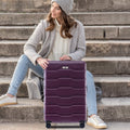 Luggage Sets Abs Pc Hardshell 3Pcs Clearance Luggage Hardside Lightweight Durable Suitcase Sets Spinner Wheels Suitcase With Tsa Lock 20 24 28 ,Purple Purple Abs Pc