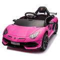 12V Kids Ride On Car W Parents Remote Control,Licensed Lamborghini Aventador Xago,Hydraulic Pressure Door,Slow Start,Early Education,Bluetooth,Adjustable Volume,Mp3,Usb,Led Lights For Kids Aged 2 4. Pink 50 99 Lbs Polypropylene