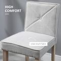 Homcom Modern Bar Stools Set Of 2, Upholstered Bar Height Kitchen Stools With Build In Footrest, Solid Wood Legs, Beige Beige Polyester