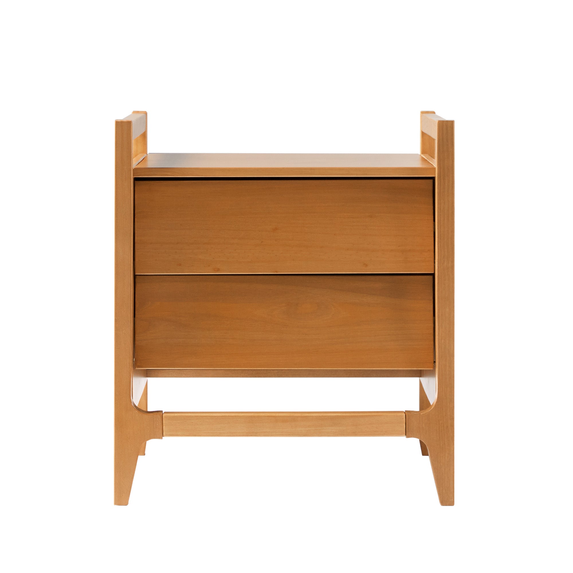 Scandi Angle Face Solid Wood Nightstand Caramel Caramel Mdf Pine