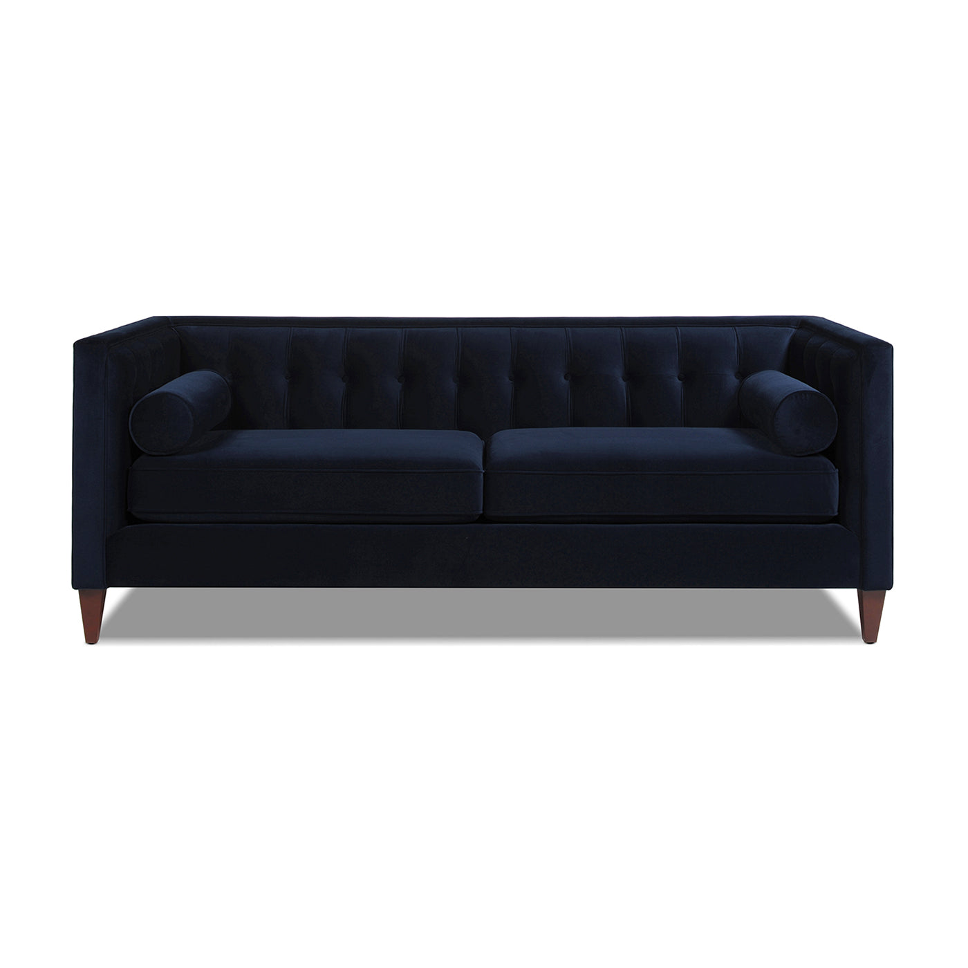 Jack 84" Modern Tuxedo Tufted Sofa, Dark Navy Blue Performance Velvet Dark Navy Foam Velvet 3 Seat