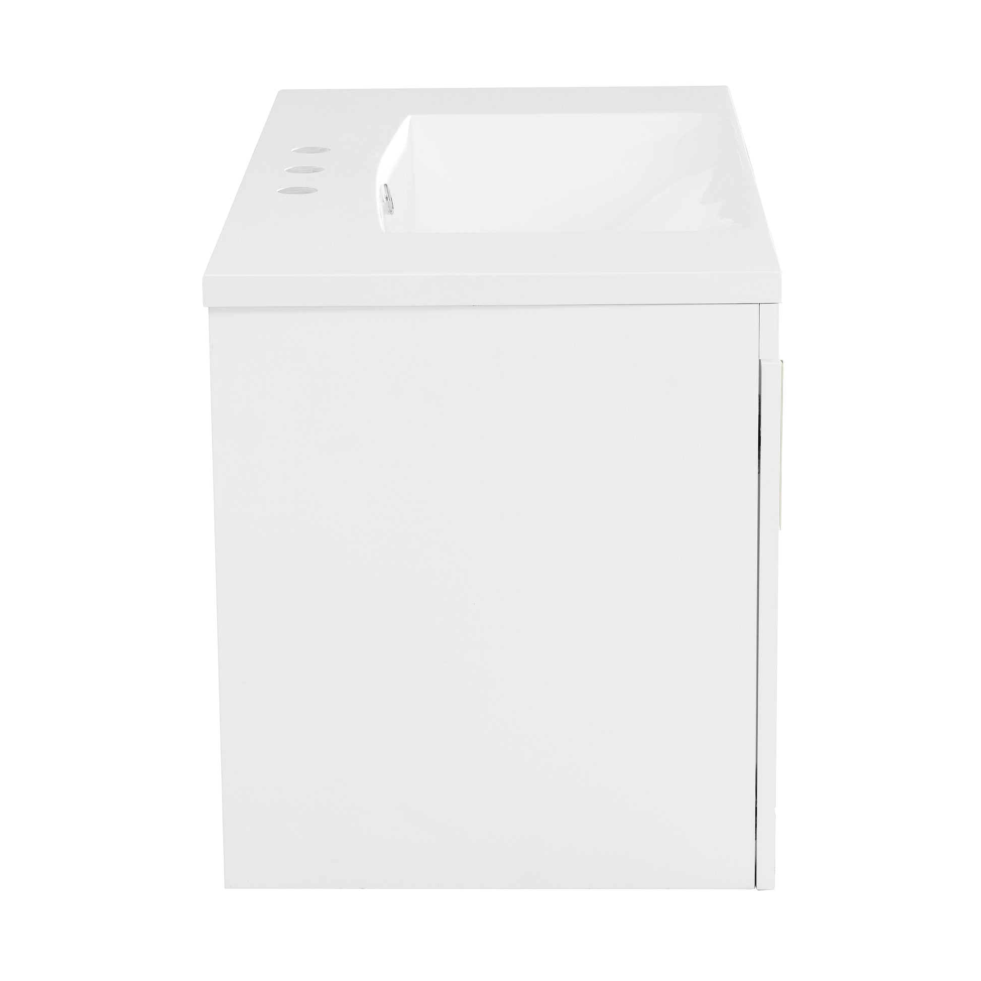 36'' Wall Mounted Bathroom Vanity With Resin Sink, Floating Bathroom Storage Cabinet With 2 Drawers, Solid Wood Bathroom Cabinet White Bathroom Modern Mdf