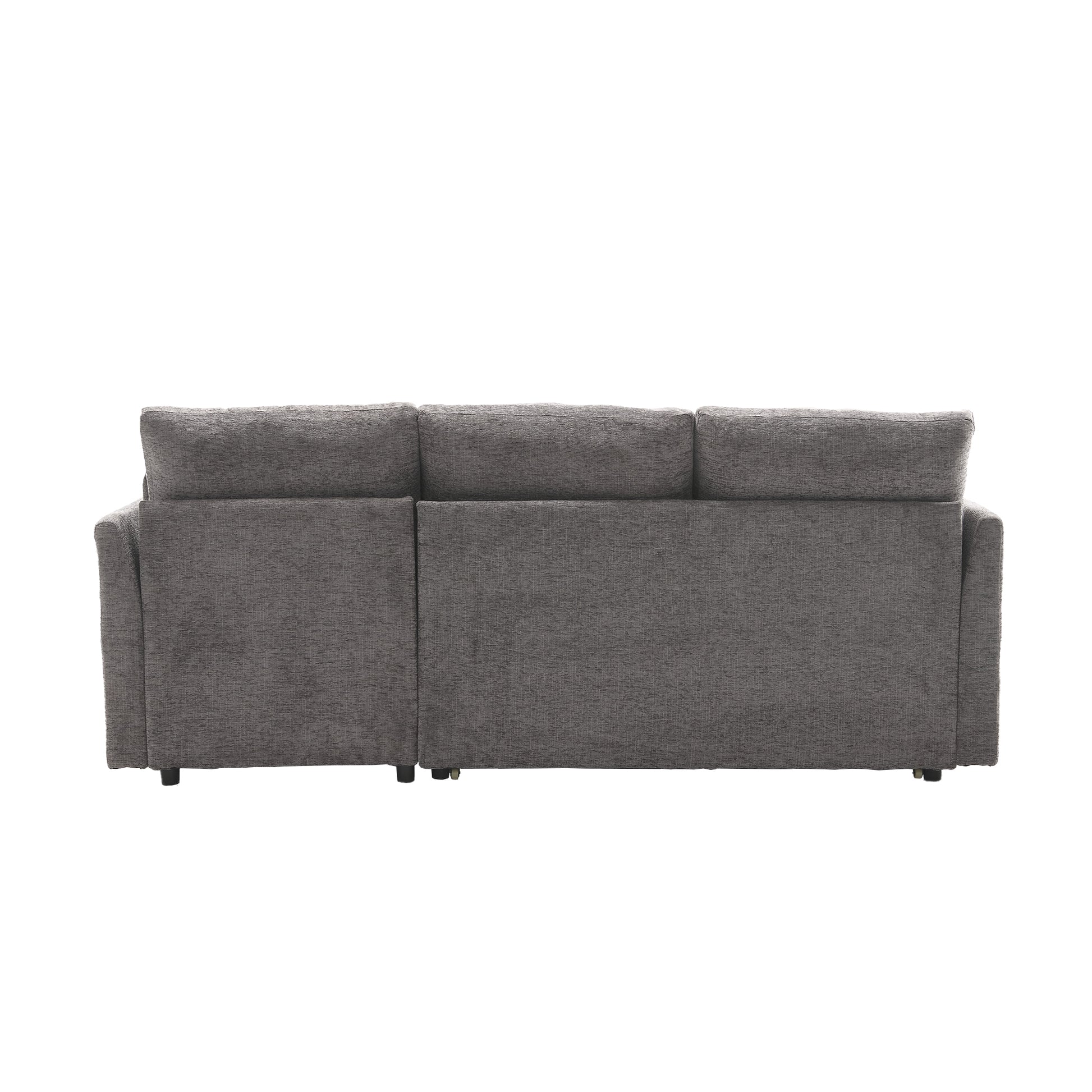 United We Win Furniture, Modular L Shaped Sofa, Modular Long Sofa With Reversible Chaise Lounge, Sofa Bed, Sleeper Sofa, Modular Sofa Combination With Storage Seats. Dark Gray Chenille 3 Seat
