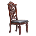 Brown And Cherry Side Chair With Trim Set Of 2 Solid Cherry Dining Room Side Chair Solid Back Set Of 2 Faux Leather