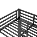 Metal Full Xl Over Queen Bunk Bed For Teens And Adults, Noise Reduced No Box Spring Needed, Black Full Xl Black Metal