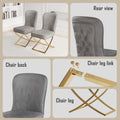 Dining Chair Set Of 4, Grey Velvet Backrest And Golden Metal Legs.For Modern Kitchen Dining Room Chair For Kitchen Living Modern Decorative Leisure Chairs Office Chairs Grey Foam Velvet