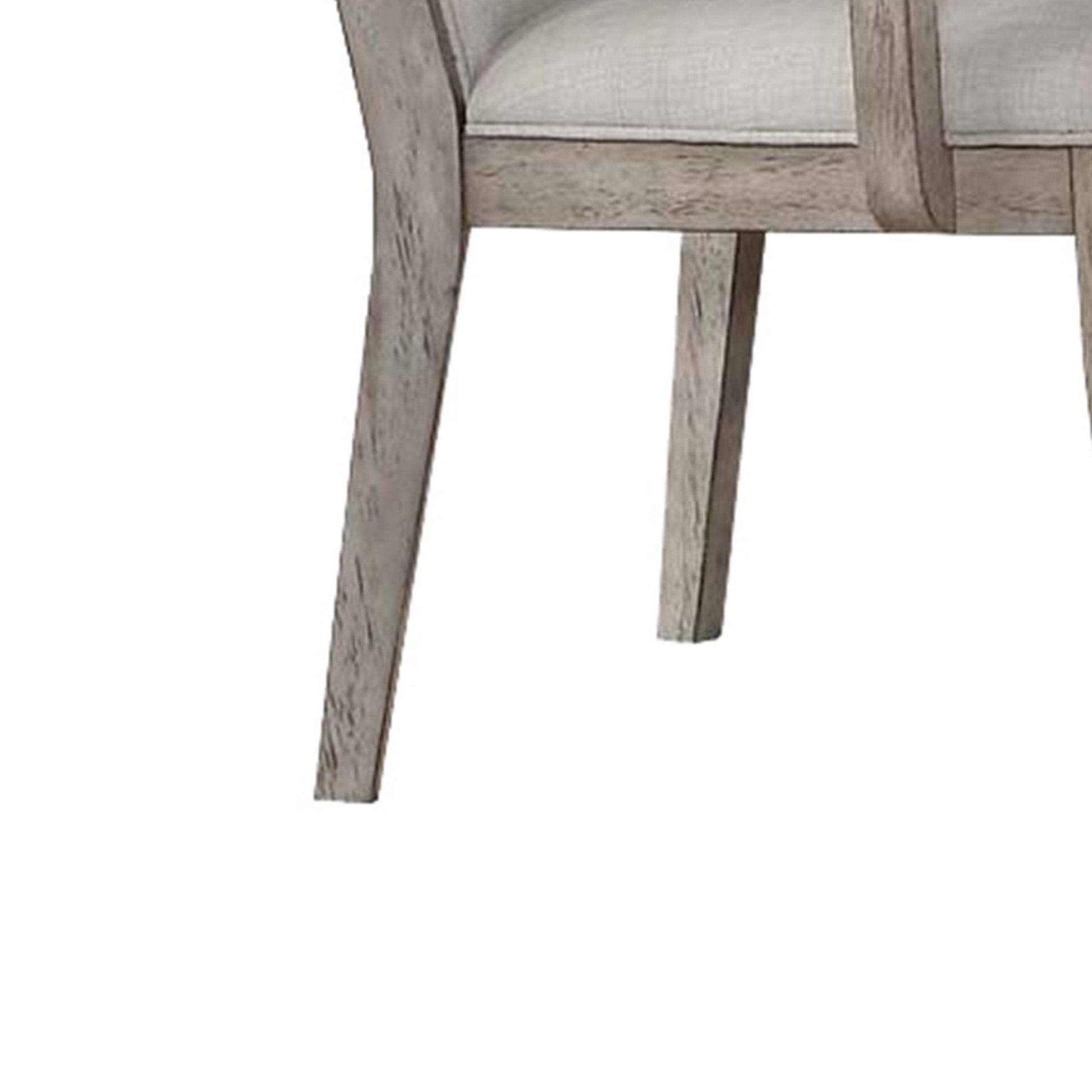 Wooden Arm Chairs With Fabric Padded Seat And High Backrest, Gray, Set Of Two Gray Wood Fabric